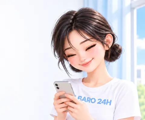 밝게 웃으며 상담을 안내하는 20대 여성 3D 인물